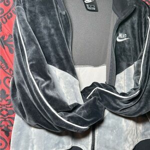 Nike Women's Black and Gray Bomber Jacket